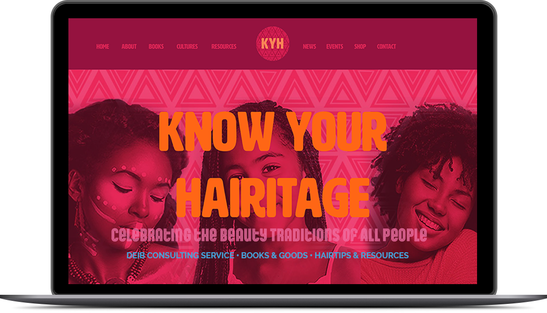 know your hairitage homepage on computer laptop image