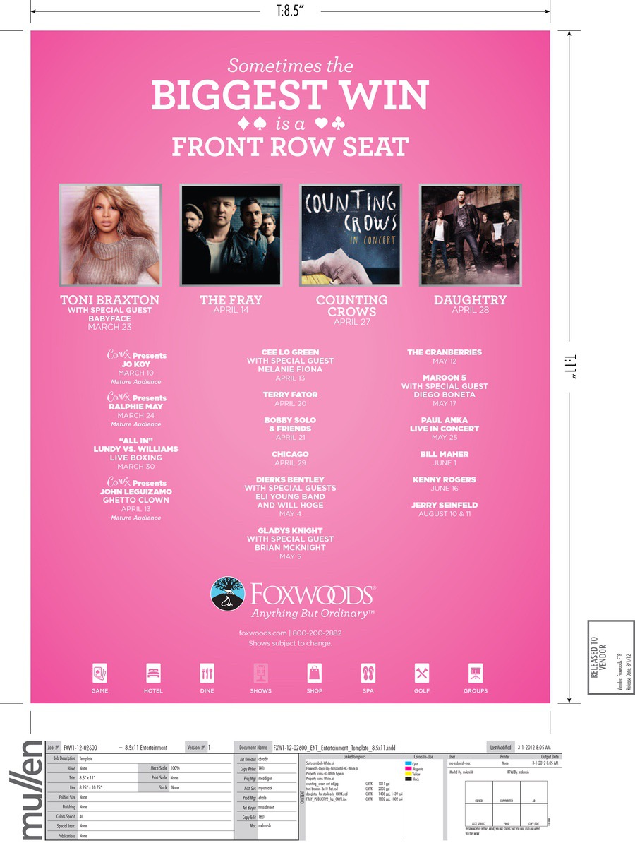 Foxwoods Casino Poster April